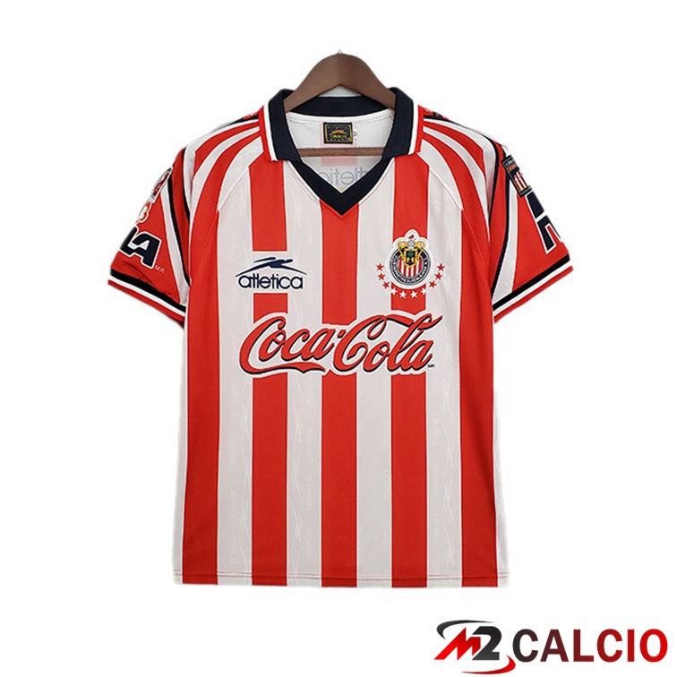 Maglie Calcio Personalizzate,Tute Calcio Squadre,Maglia Nazionale Italiana Calcio | Maglie Calcio CD Guadalajara Retro Prima Rosso Bianco 1998-1999