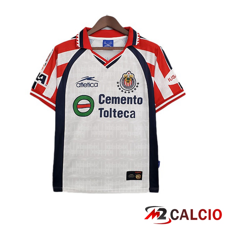 Maglie Calcio Personalizzate,Tute Calcio Squadre,Maglia Nazionale Italiana Calcio | Maglie Calcio CD Guadalajara Retro Seconda Rosso Bianco 1999-2000