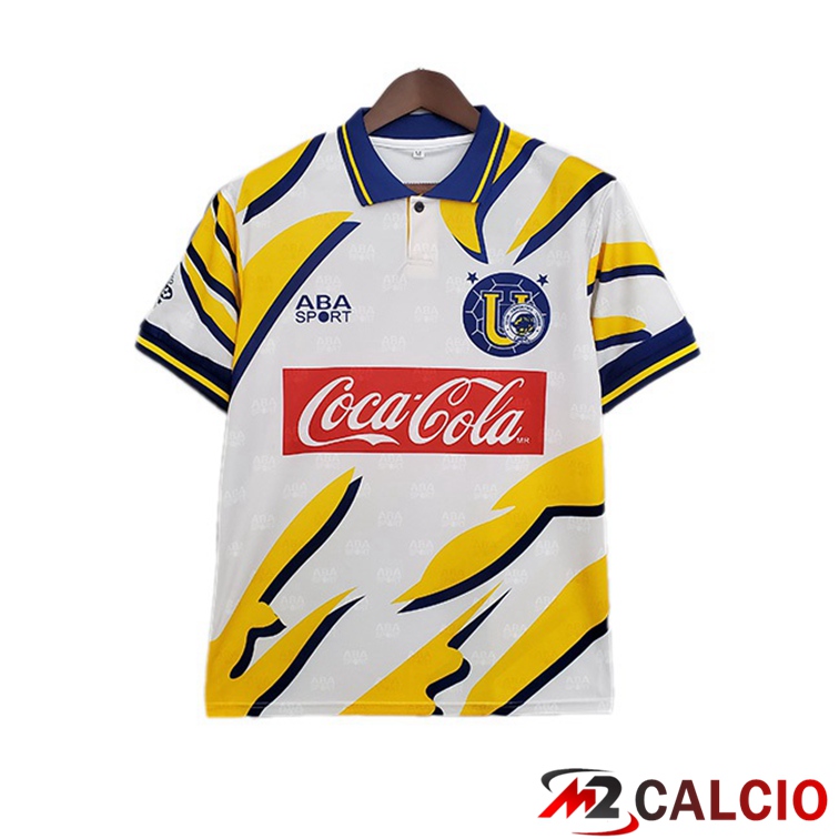 Maglie Calcio Personalizzate,Tute Calcio Squadre,Maglia Nazionale Italiana Calcio | Maglie Calcio Tigres UANL Retro Seconda Giallo Bianco 1996-1997