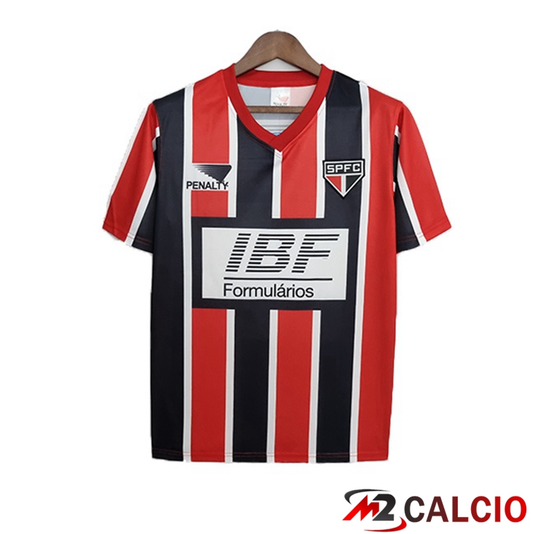 Maglie Calcio Personalizzate,Tute Calcio Squadre,Maglia Nazionale Italiana Calcio | Maglia Sao Paulo FC Retro Seconda Rosso Nero 1991