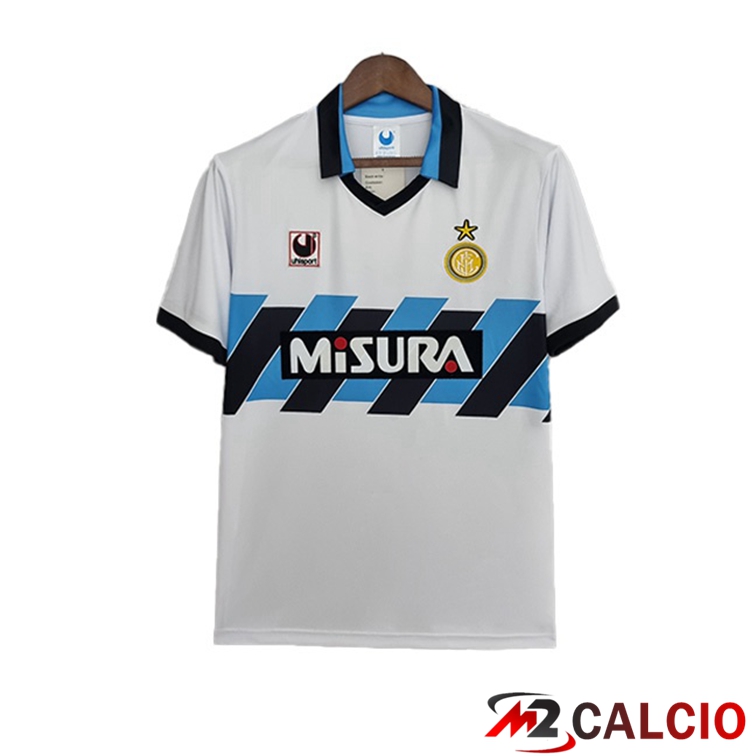 Maglie Calcio Personalizzate,Tute Calcio Squadre,Maglia Nazionale Italiana Calcio | Maglia Inter Milan Storica Bianco 1990-1991