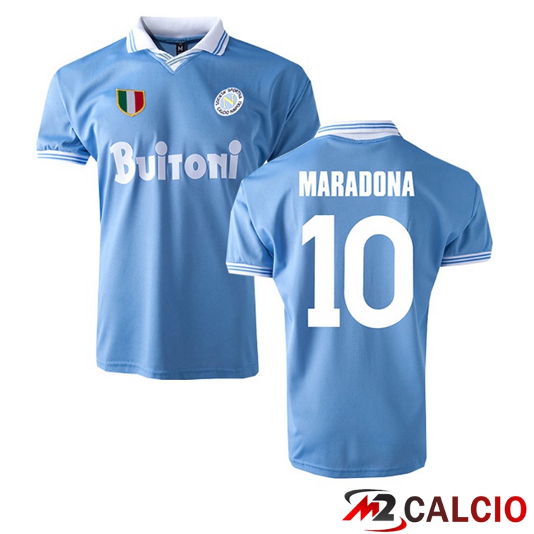 Maglie Calcio Personalizzate,Tute Calcio Squadre,Maglia Nazionale Italiana Calcio | Maglie Calcio SSC Napoli Retro Prima MARADONA #10 1986-1987