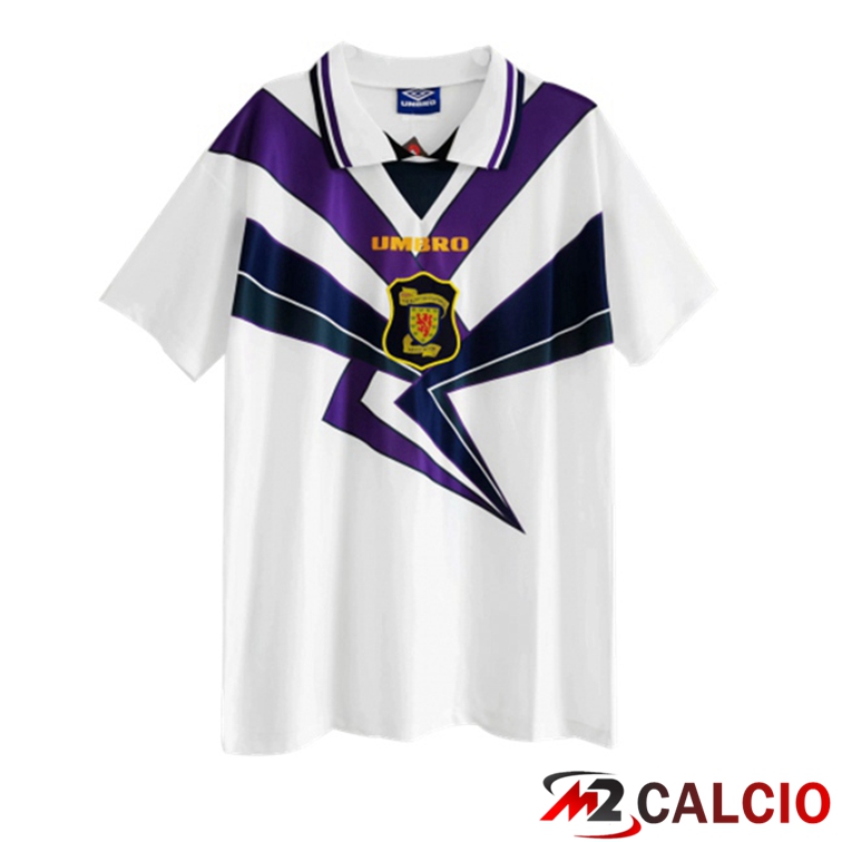 Maglie Calcio Personalizzate,Tute Calcio Squadre,Maglia Nazionale Italiana Calcio | Maglie Calcio Scozia Retro Seconda Bianco 1996