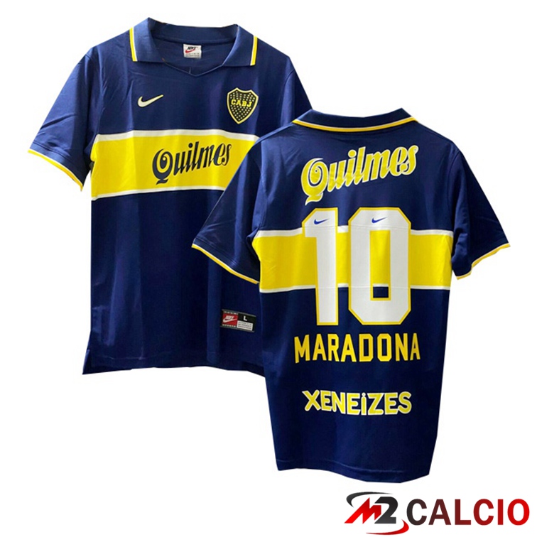 Maglie Calcio Personalizzate,Tute Calcio Squadre,Maglia Nazionale Italiana Calcio | Maglie Calcio Boca Juniors Retro Prima MARADONA #10 1997-1998