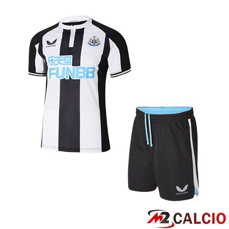 Maglie Calcio Personalizzate,Tute Calcio Squadre,Maglia Nazionale Italiana Calcio | Maglia Newcastle United Bambino Prima Nero/Bianco 2021/22