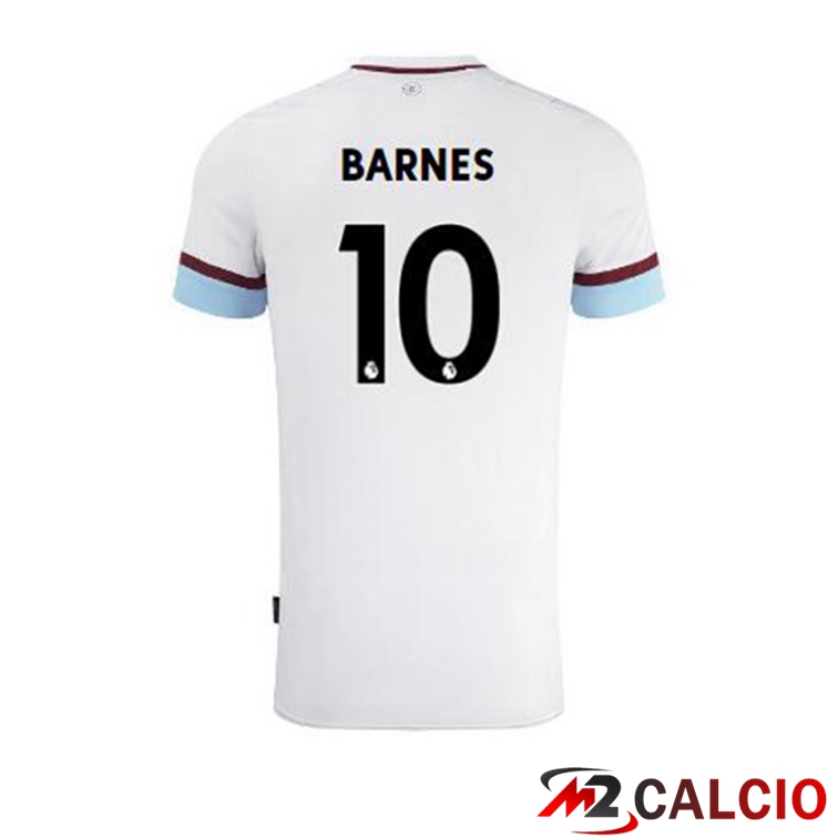 Maglie Calcio Personalizzate,Tute Calcio Squadre,Maglia Nazionale Italiana Calcio | Maglia Burnley (BARNES 10) Seconda Bianco Marron 2021/22