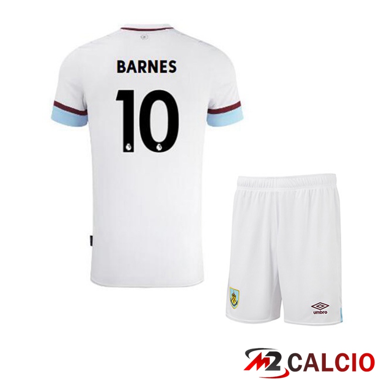 Maglie Calcio Personalizzate,Tute Calcio Squadre,Maglia Nazionale Italiana Calcio | Maglia Burnley (BARNES 10) Bambino Seconda Bianco Marron 2021/22