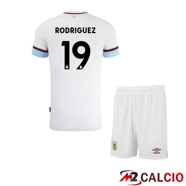 Maglie Calcio Personalizzate,Tute Calcio Squadre,Maglia Nazionale Italiana Calcio | Maglia Burnley (RODRIGUEZ 19) Bambino Seconda Bianco Marron 2021/22