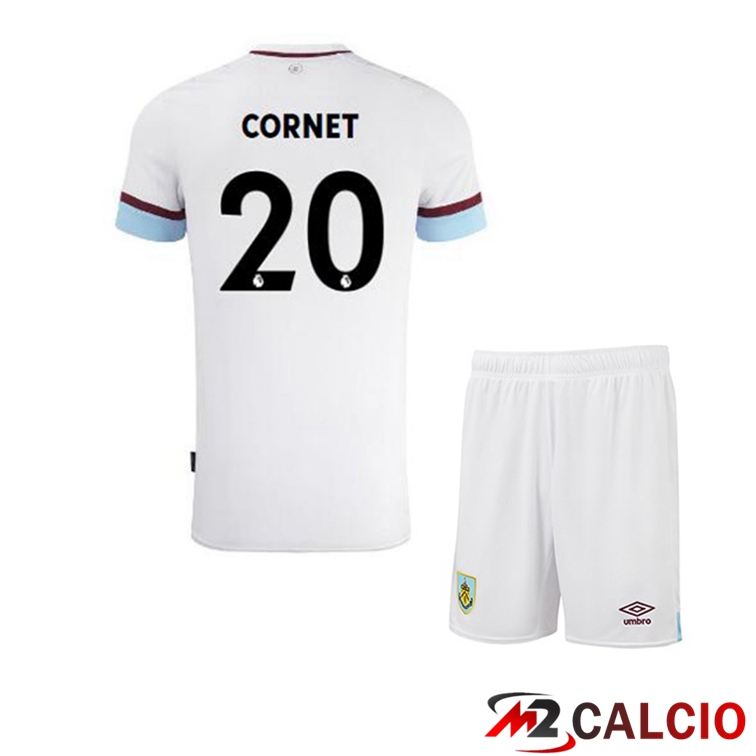 Maglie Calcio Personalizzate,Tute Calcio Squadre,Maglia Nazionale Italiana Calcio | Maglia Burnley (CORNET 20) Bambino Seconda Bianco Marron 2021/22