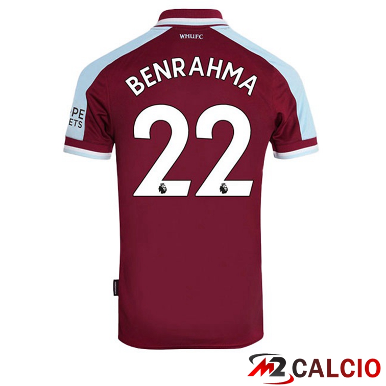 Maglie Calcio Personalizzate,Tute Calcio Squadre,Maglia Nazionale Italiana Calcio | Maglia West Ham United (BENRAHMA 22) Prima Rosso 2021/22