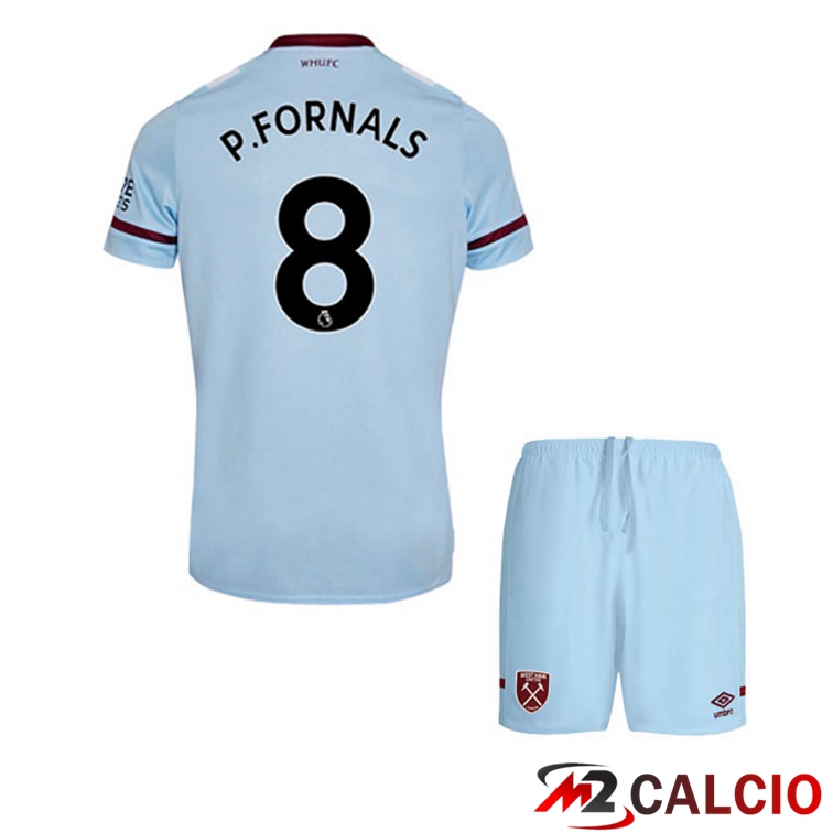 Maglie Calcio Personalizzate,Tute Calcio Squadre,Maglia Nazionale Italiana Calcio | Maglia West Ham United (P.FORNALS 8) Bambino Seconda Blu 2021/22