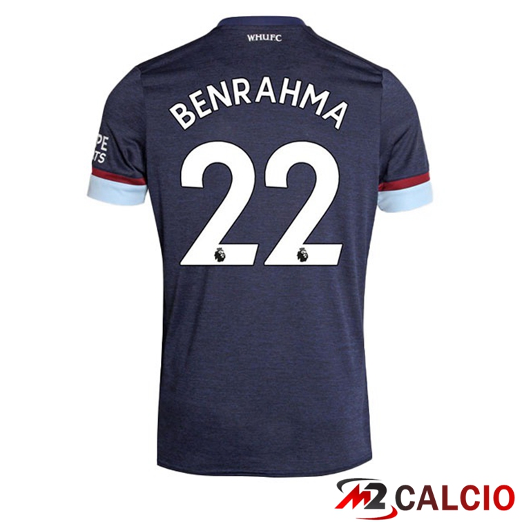 Maglie Calcio Personalizzate,Tute Calcio Squadre,Maglia Nazionale Italiana Calcio | Maglia West Ham United (BENRAHMA 22) Terza Blu 2021/22
