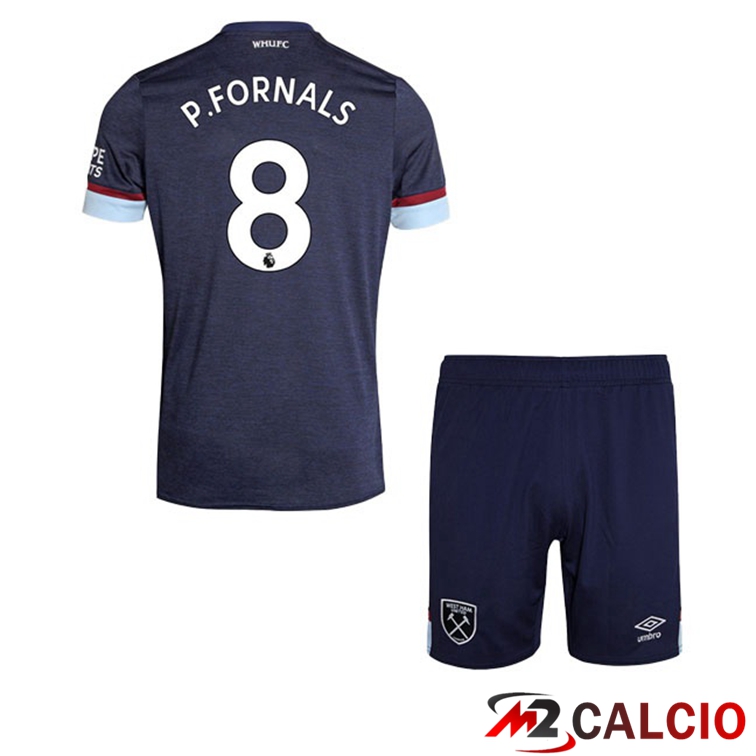 Maglie Calcio Personalizzate,Tute Calcio Squadre,Maglia Nazionale Italiana Calcio | Maglia West Ham United (P.FORNALS 8) Bambino Terza Blu 2021/22
